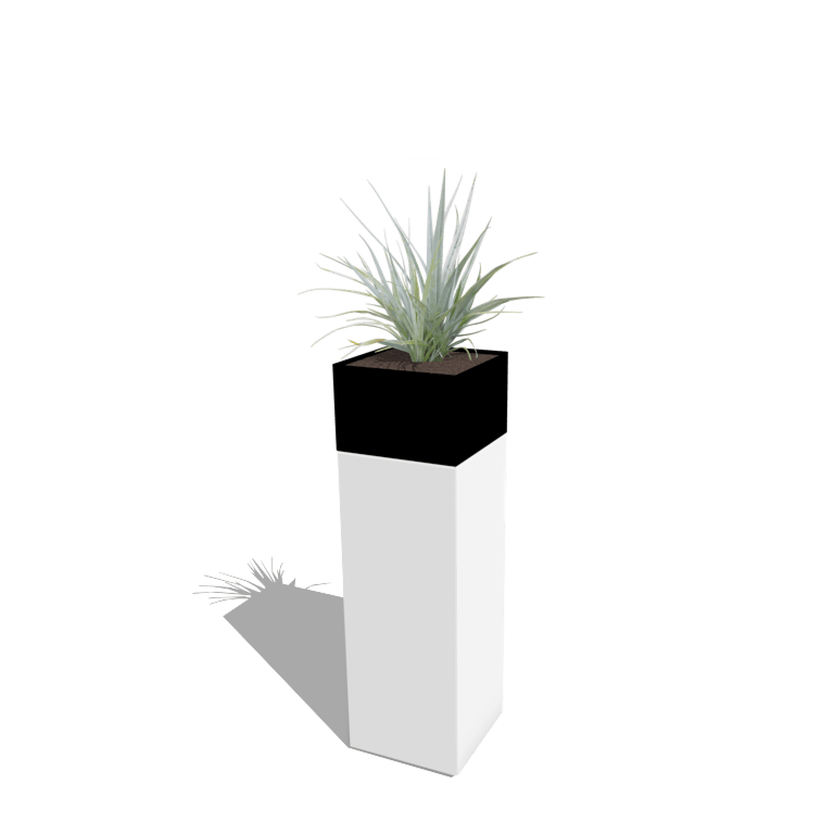 Planter set North Carolina white & black 30 x 30 x 100 cm
