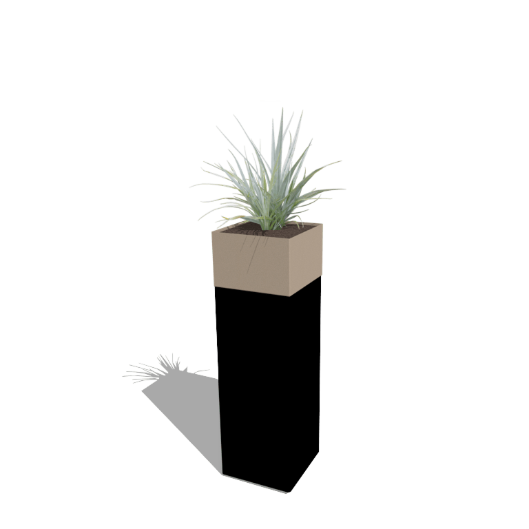 Planter set North Carolina black & sand look 30 x 30 x 100 cm