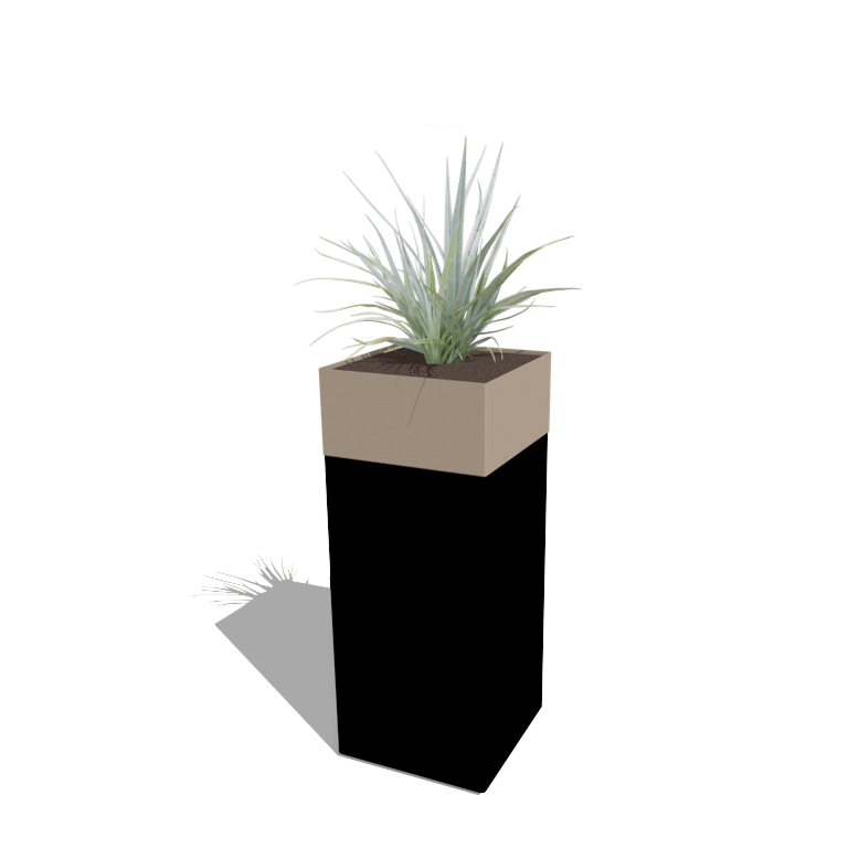 Planter set North Carolina black & sand look 40 x 40 x 100 cm