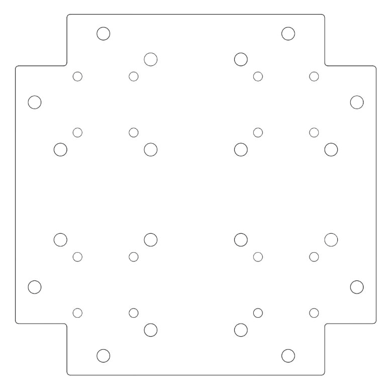 Galvanised steel baseplate 30 x 30 cm