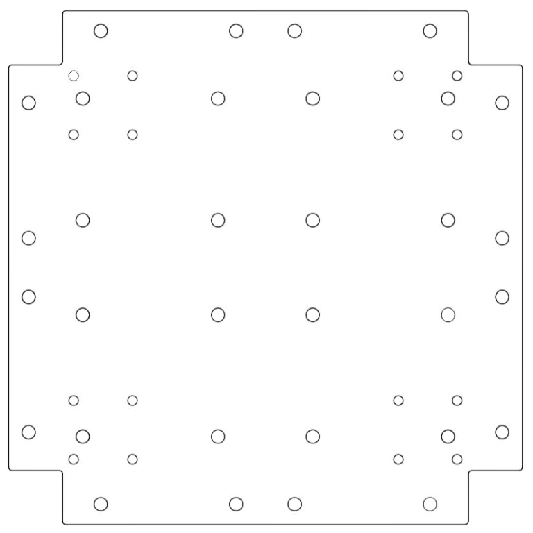 Galvanised steel baseplate 40 x 40 cm