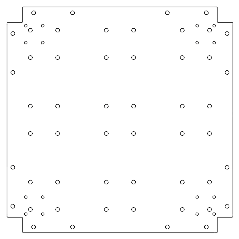 Galvanised steel baseplate 60 x 60 cm