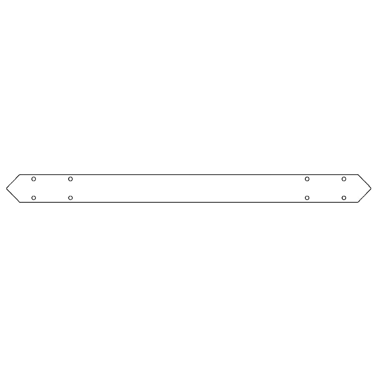Galvanised steel baseplate connector 100 cm