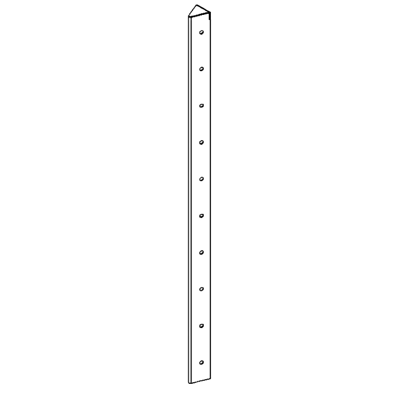 Powder-coated steel corner piece 45° 100 cm