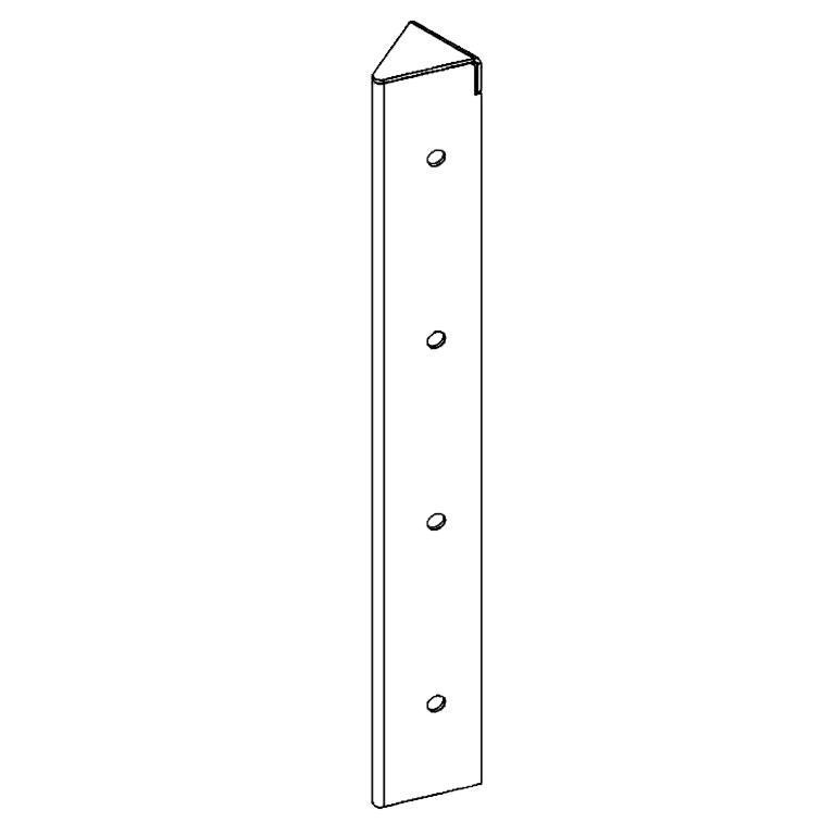 Corten steel corner piece 45° 40 cm
