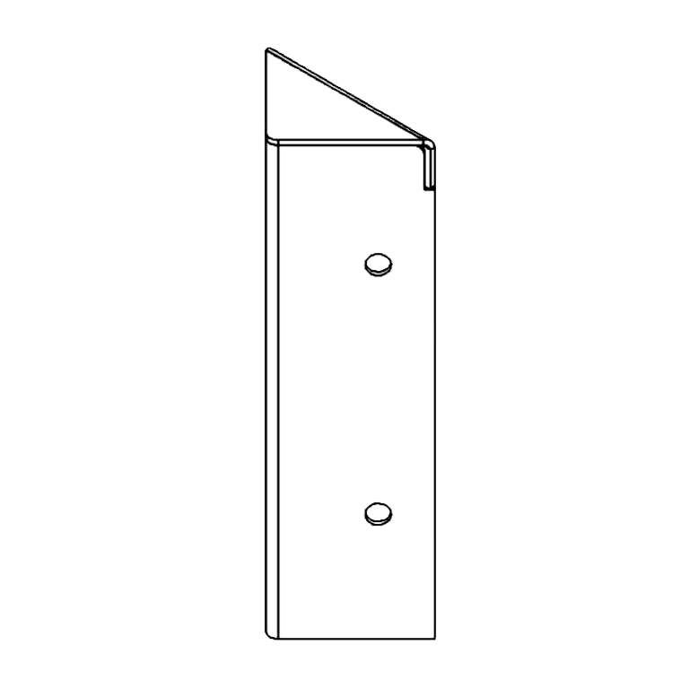 Powder-coated steel corner piece 90° 20 cm