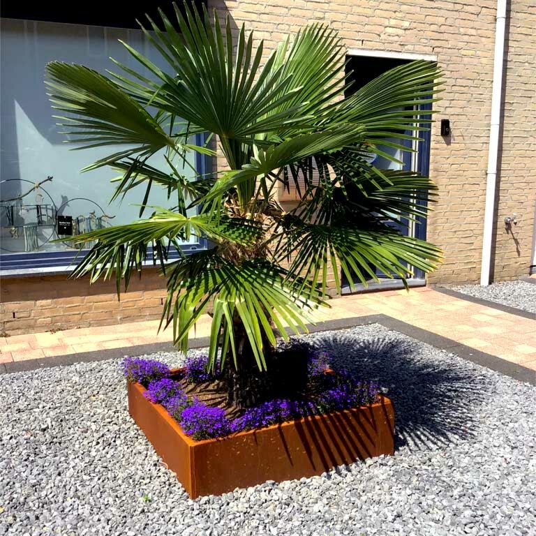 Corten steel planter Miami 100 x 100 cm