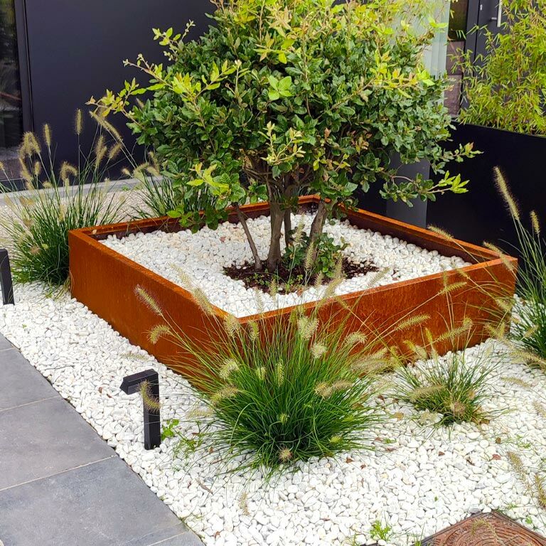 Corten steel planter Miami 120 x 120 cm