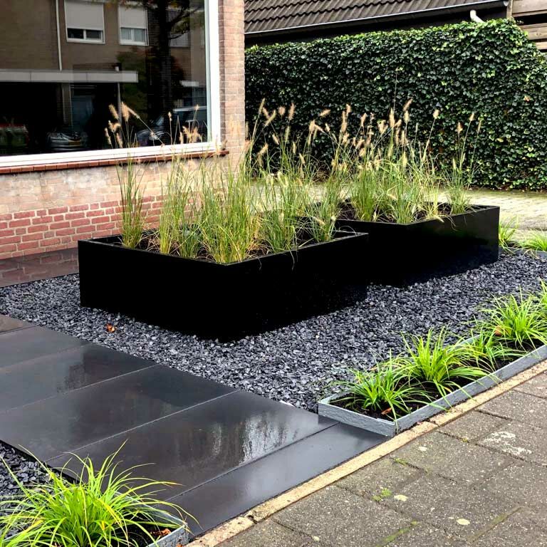 Powder coated steel planter Miami 120 x 120 cm