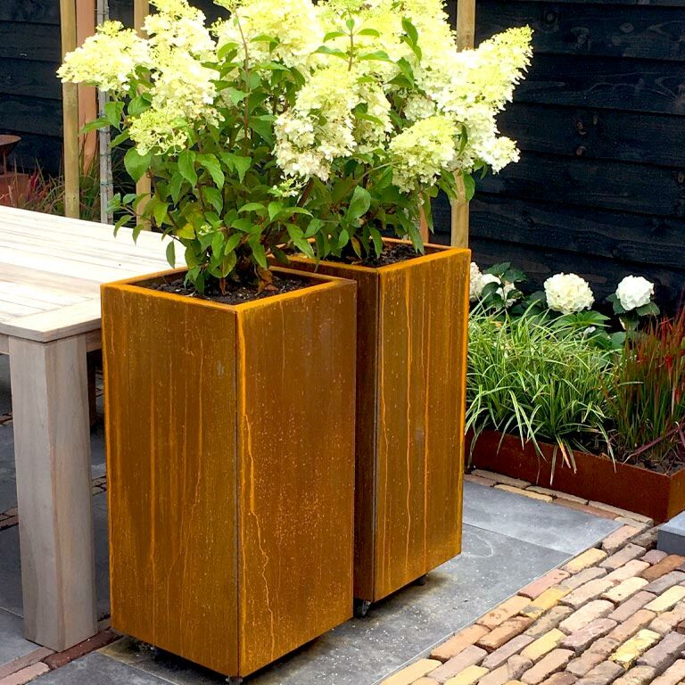 Corten steel planter Miami 40 x 40 cm