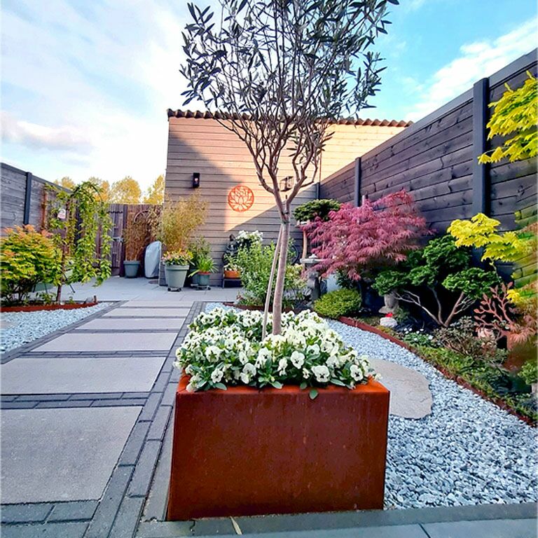 Corten steel planter Miami 50 x 50 cm