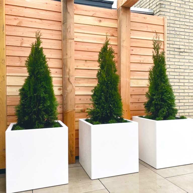 Powder coated steel planter Miami 60 x 60 cm