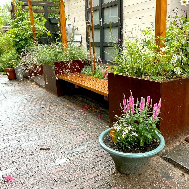 Corten steel planter Miami 70 x 70 cm