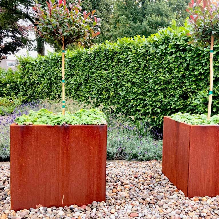 Corten steel planter Miami 70 x 70 cm