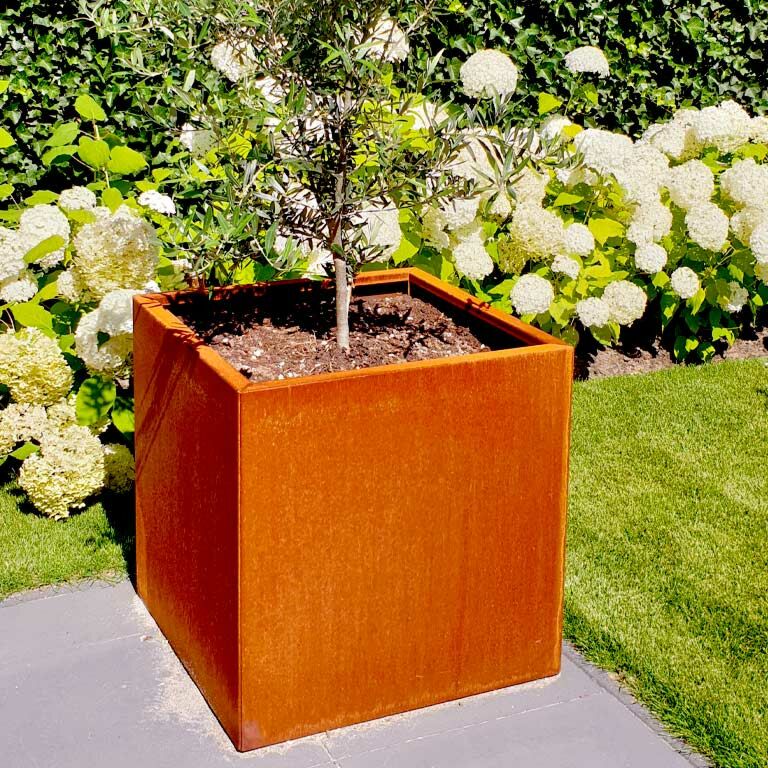 Corten steel planter Miami 70 x 70 cm