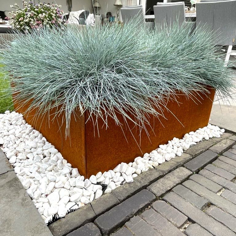 Corten steel planter Miami 80 x 80 cm