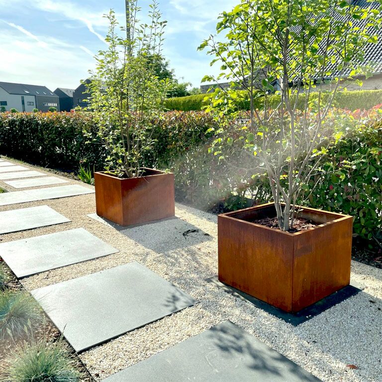 Corten steel planter Miami 80 x 80 cm
