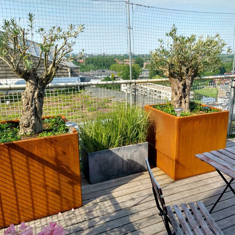 Corten steel planter Miami 80 x 80 cm