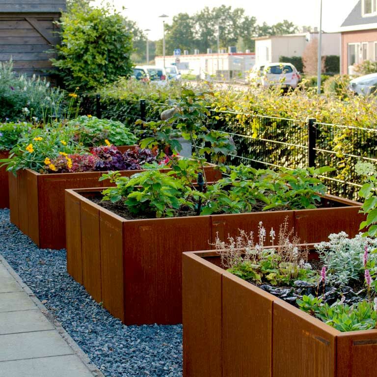 Corten steel planter Miami xxl 150 x 150 cm