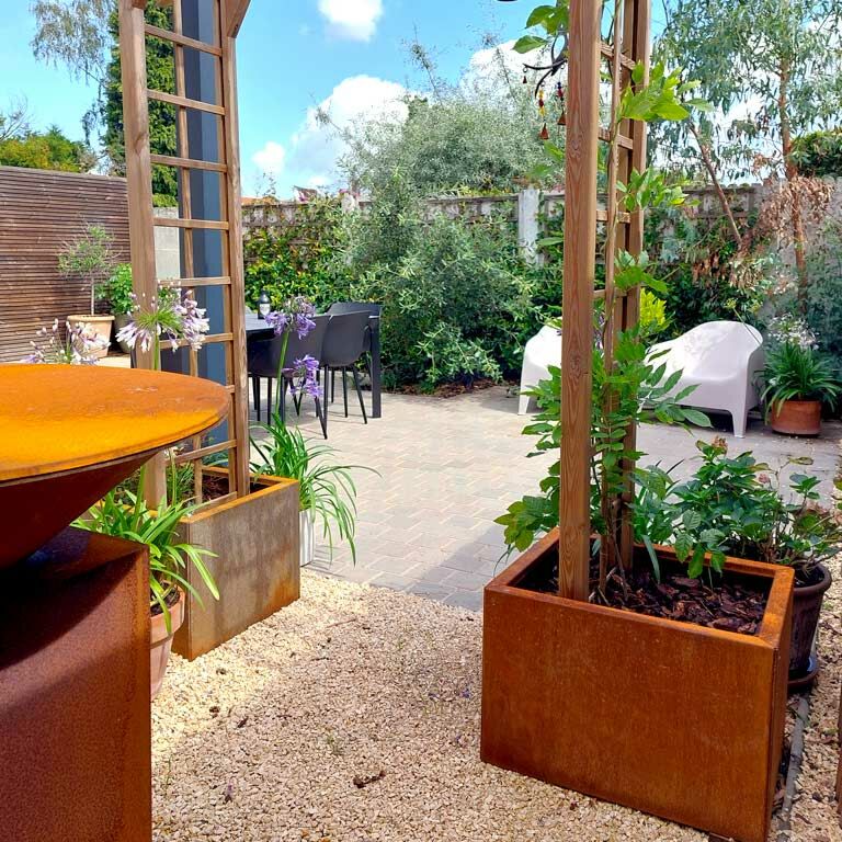 Corten steel planter Texas 50 x 60 cm