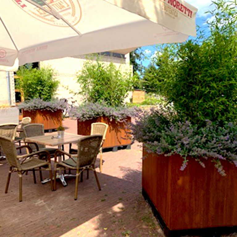 Corten steel planter Texas 100 x 120 cm
