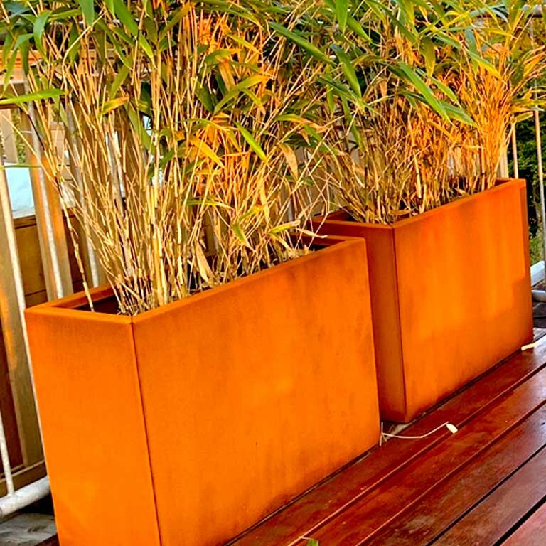Corten steel planter Texas 30 x 120 cm