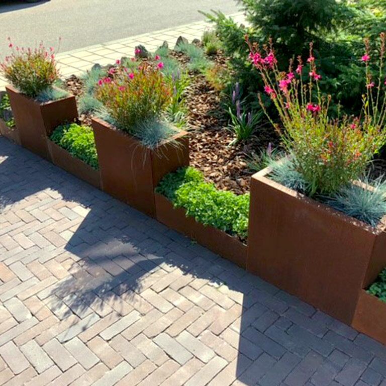 Corten steel planter Texas 30 x 60 cm