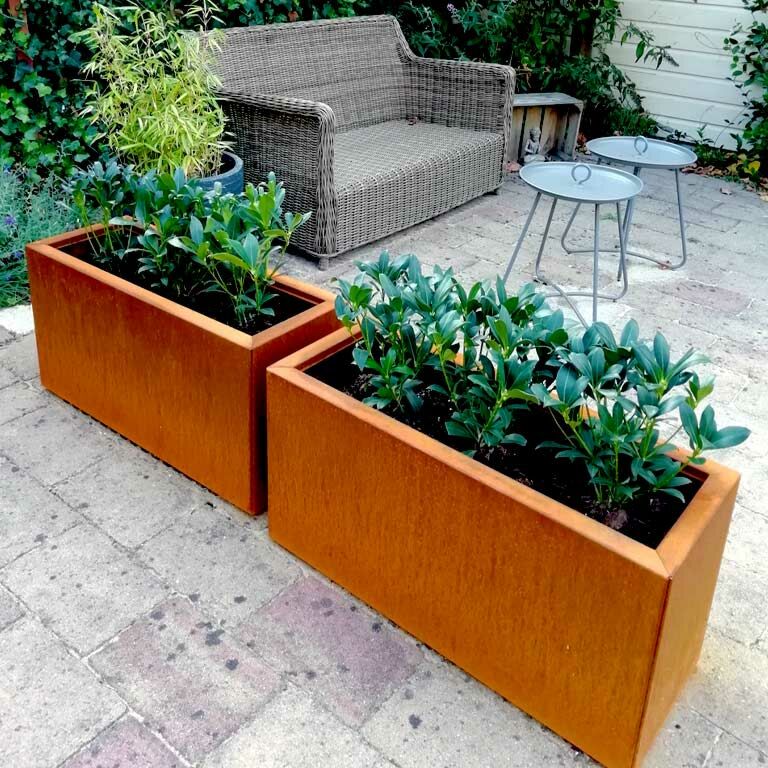 Corten steel planter Texas 30 x 80 cm