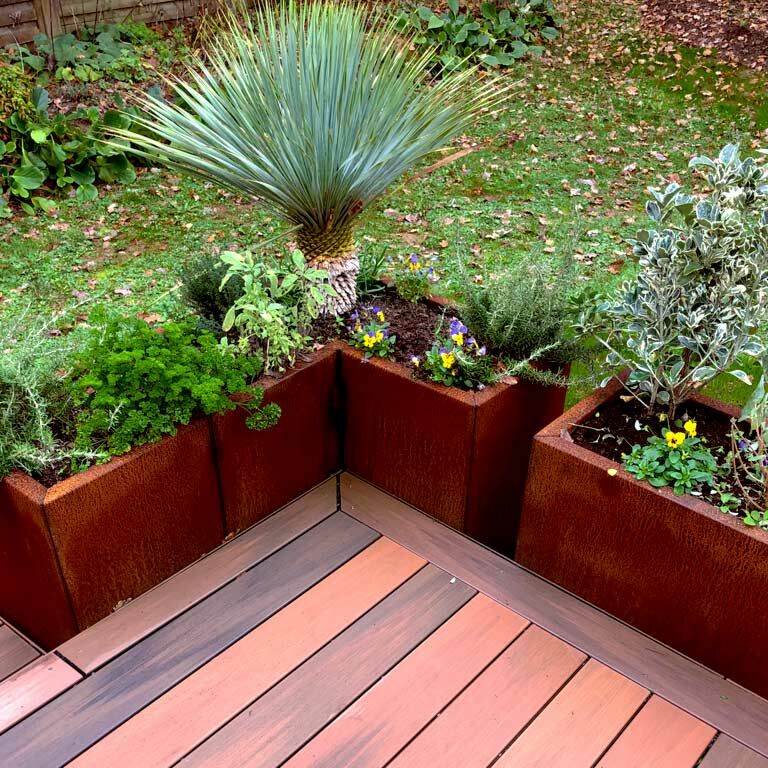 Corten steel planter Kansas 40