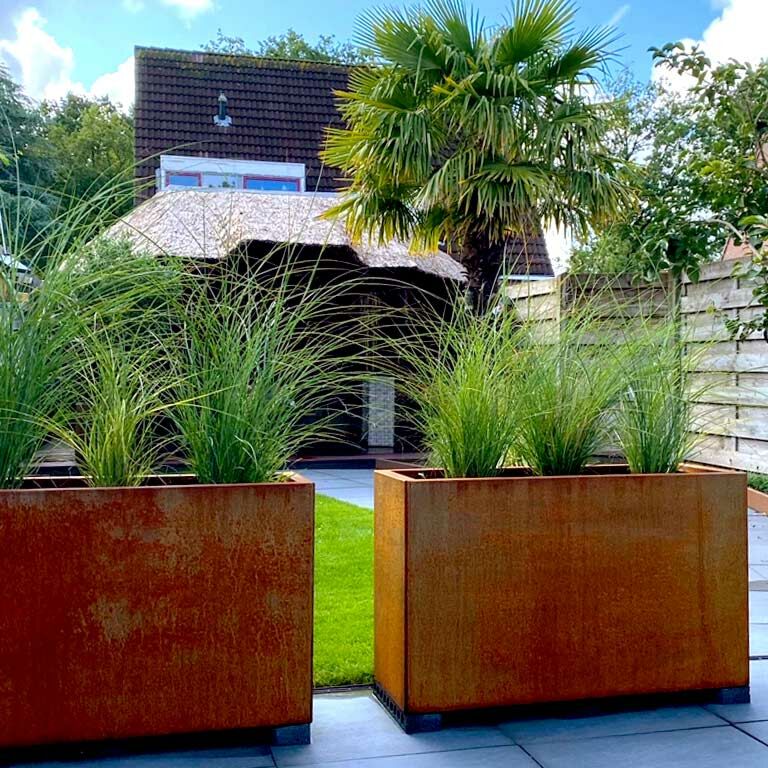 Corten steel planter Texas 40 x 100 cm