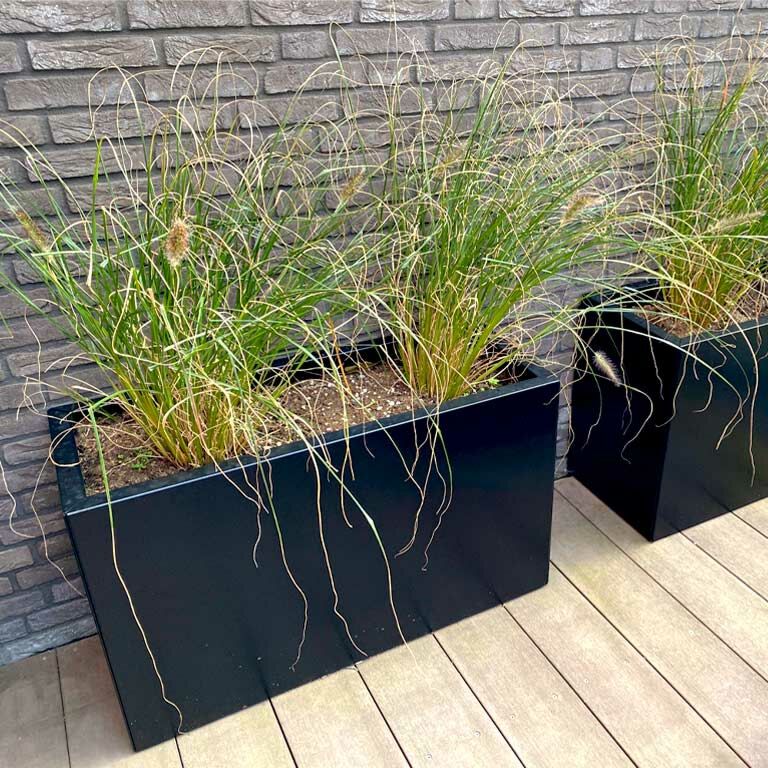 Powder coated steel planter Texas 30 x 50 cm
