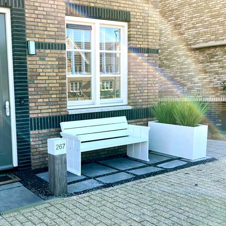 Powder coated steel planter Texas 40 x 100 cm