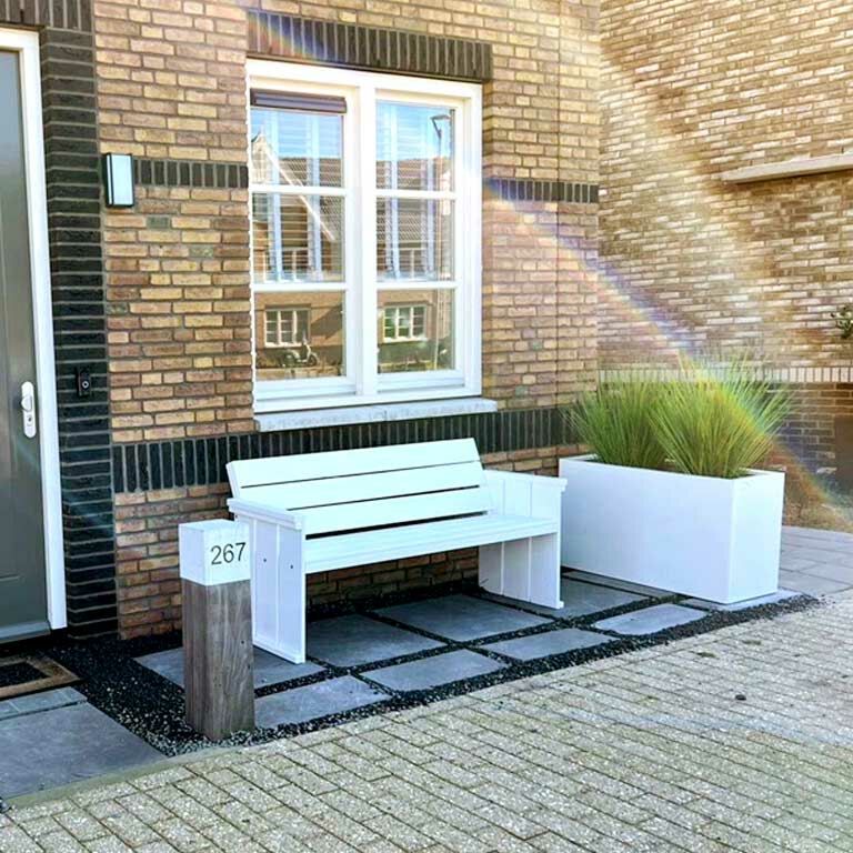 Powder coated steel planter Texas 30 x 80 cm