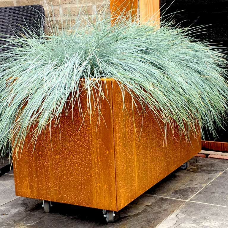 Corten steel planter Texas 40 x 80 cm