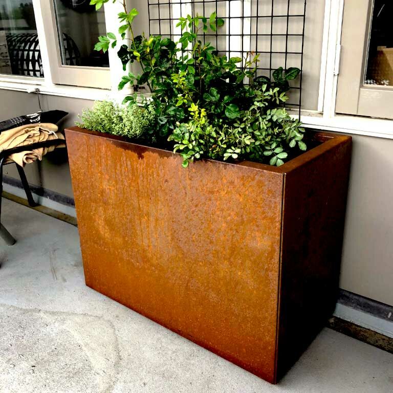 Corten steel planter Texas 40 x 80 cm