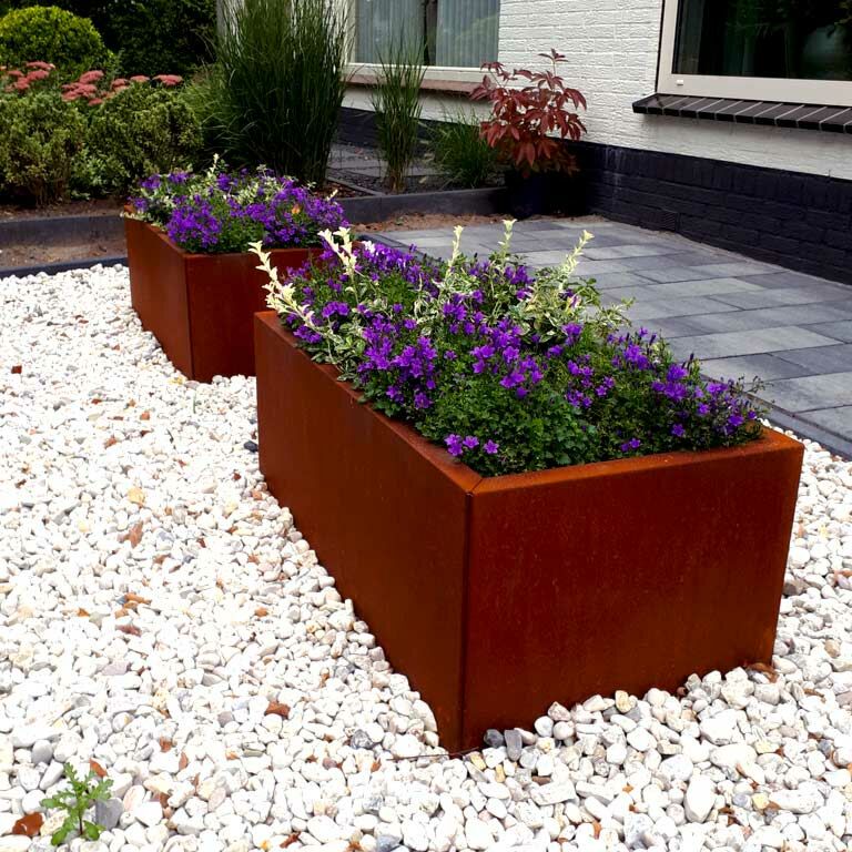 Corten steel planter Texas 50 x 100 cm