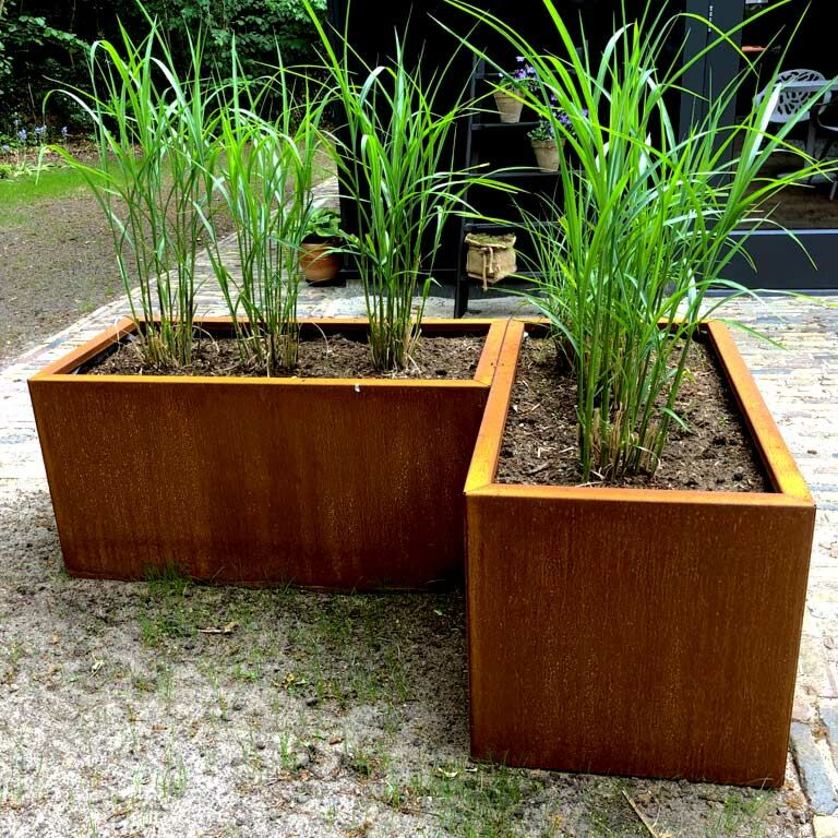 Corten steel planter Texas 50 x 100 cm