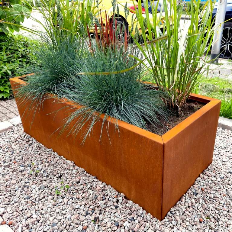Corten steel planter Texas 50 x 120 cm