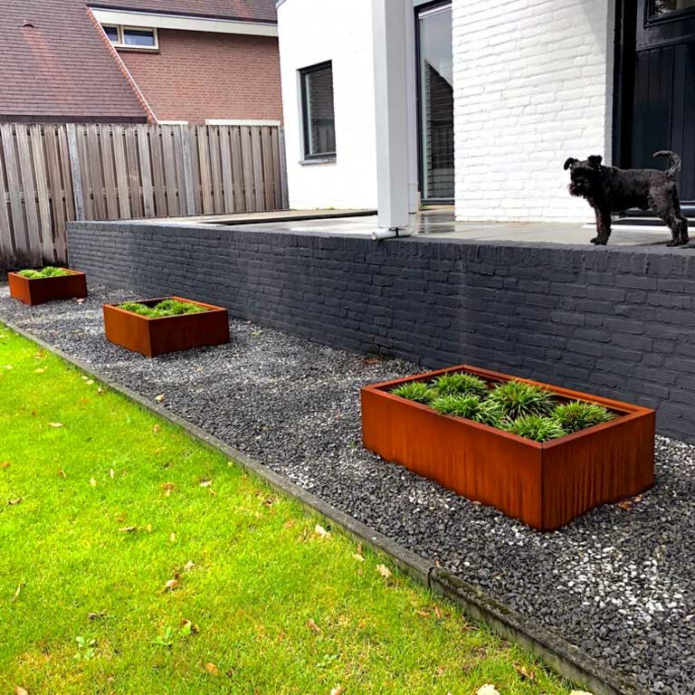 Corten steel planter Texas 60 x 100 cm