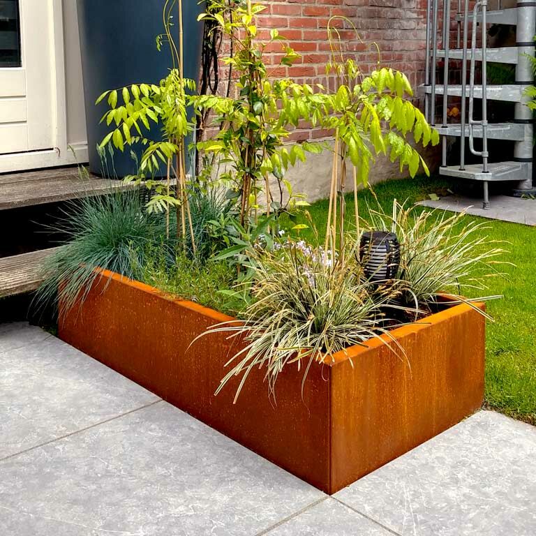 Corten steel planter Texas 60 x 120 cm
