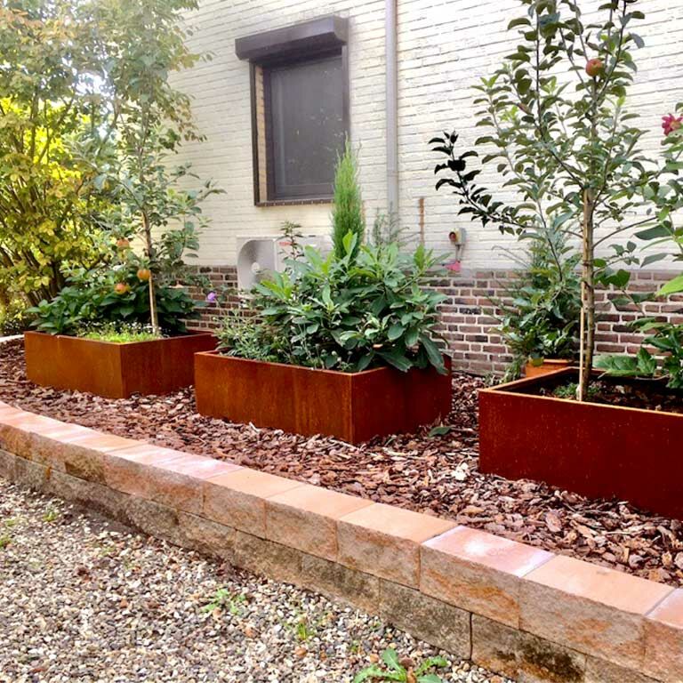 Corten steel planter Texas 80 x 100 cm
