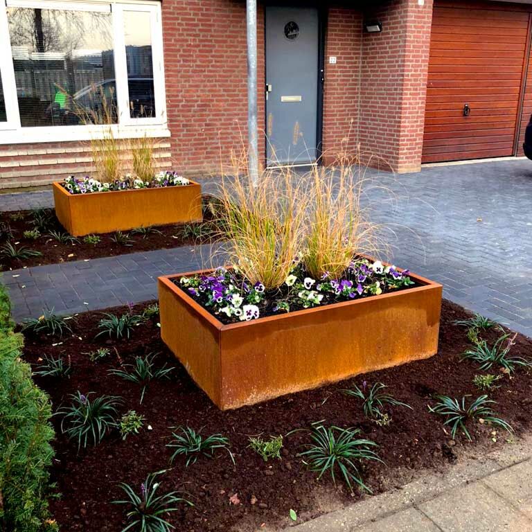 Corten steel planter Texas 80 x 120 cm