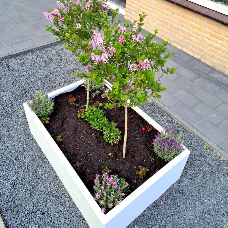Powder coated steel planter Texas 80 x 100 cm
