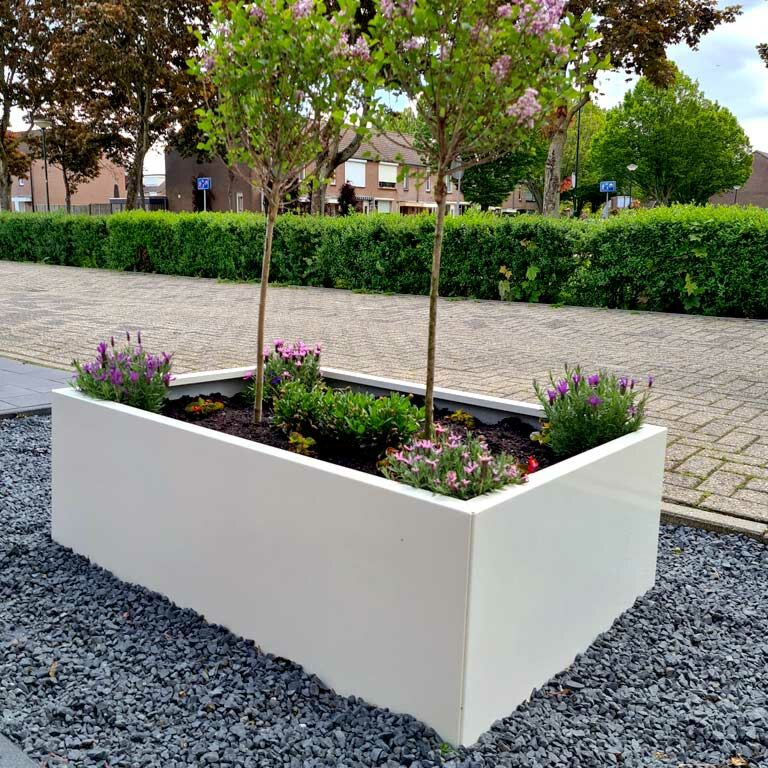 Powder coated steel planter Texas 80 x 120 cm