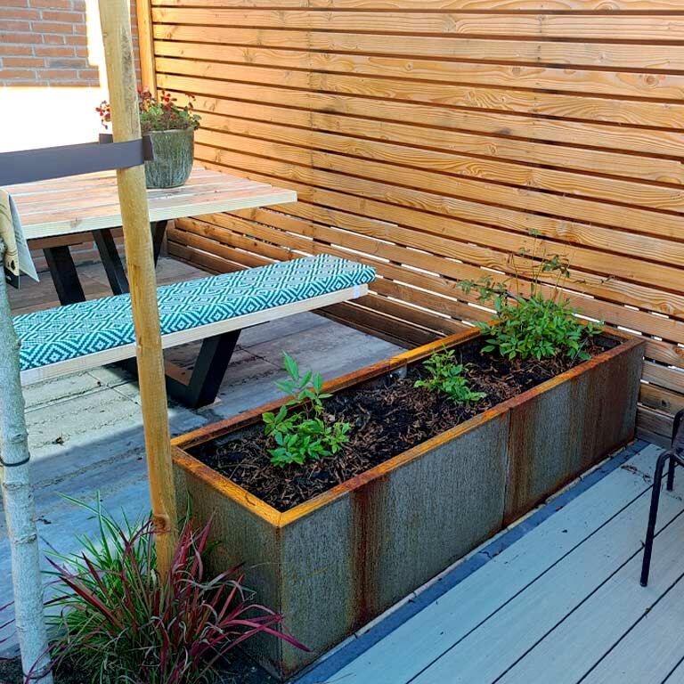 Corten steel planter Texas xxl 160 x 50 cm