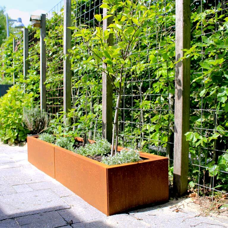 Corten steel planter Texas xxl 160 x 40 cm