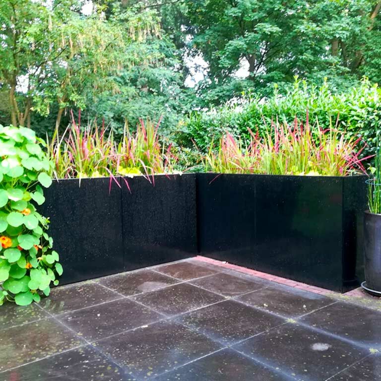Powder coated steel planter Texas xxl 160 x 40 cm