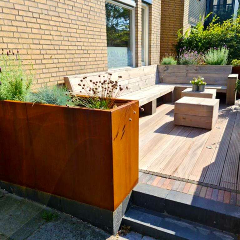 Corten steel planter Texas xxl 160 x 50 cm