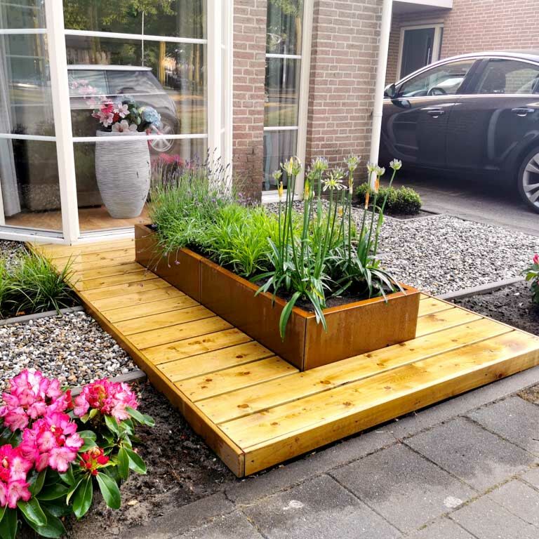 Corten steel planter Texas xxl 160 x 60 cm