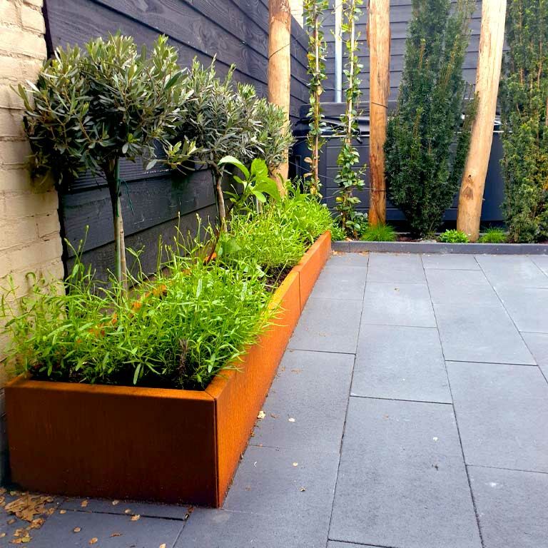 Corten steel planter Texas xxl 200 x 100 cm
